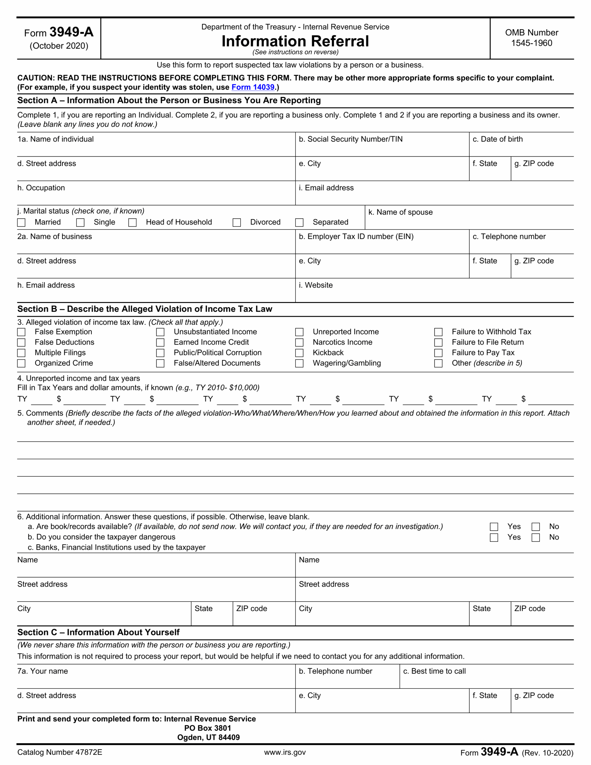 Form 3949 A 2024 2025 How To Fill amp Edit Online PDF Guru