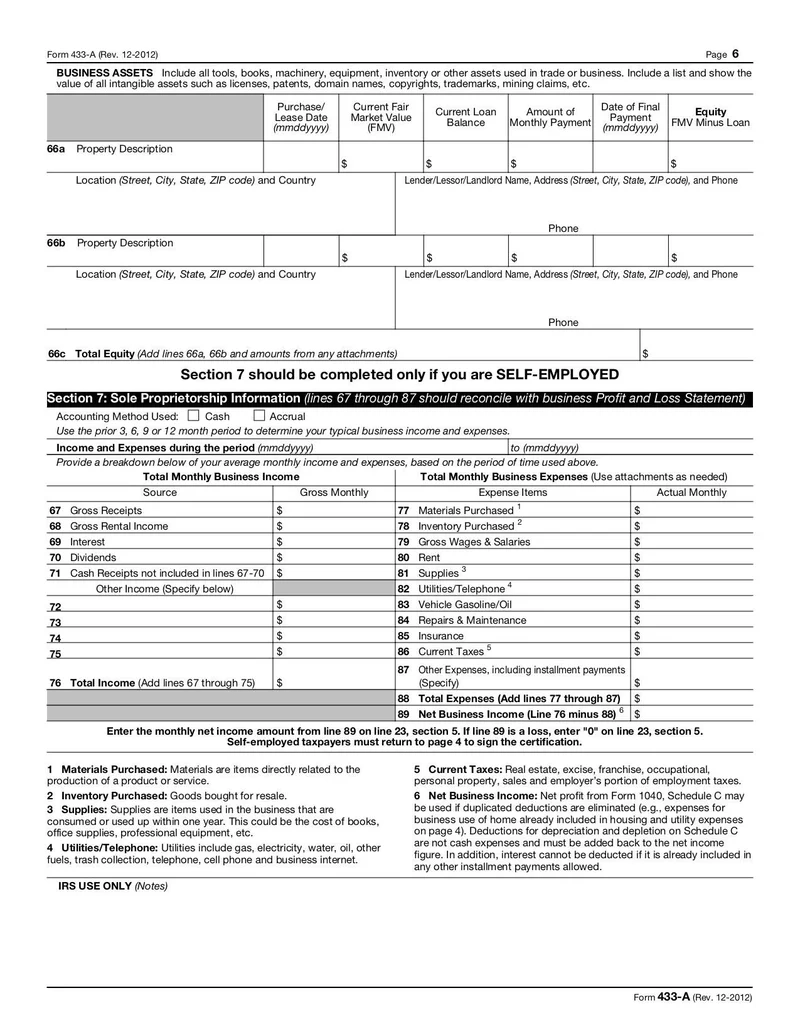 Form 433 A Fill And Sign Online With Lumin