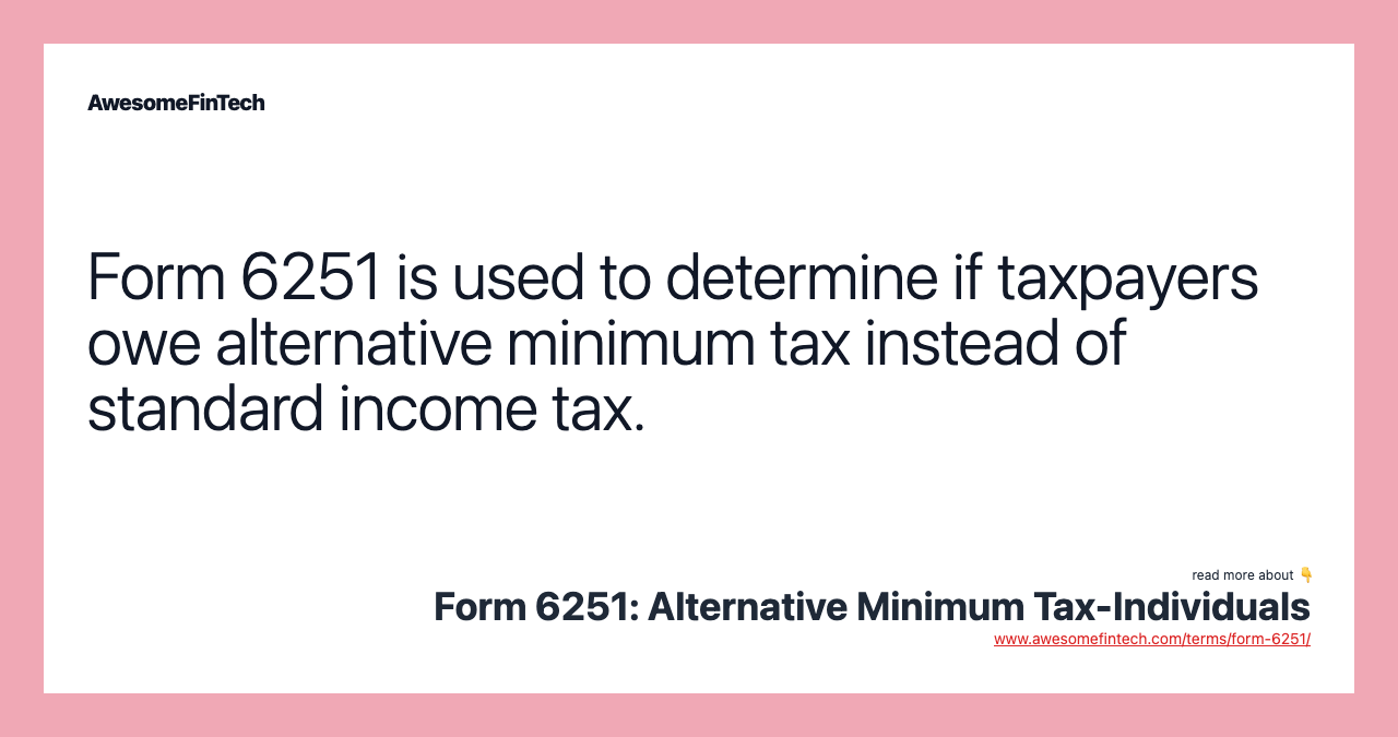 Irs Form 6251 2021
