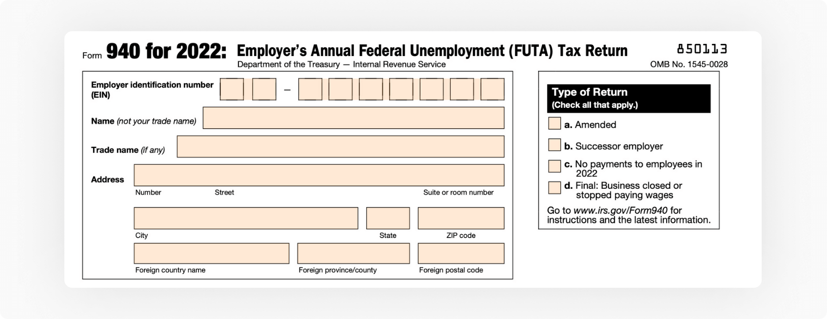 Irs Form 940 2022
