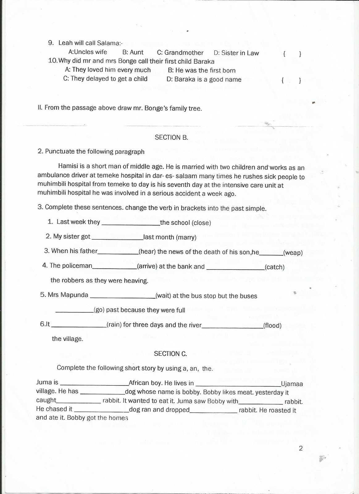 form one study notes amp past papers blog english language form one