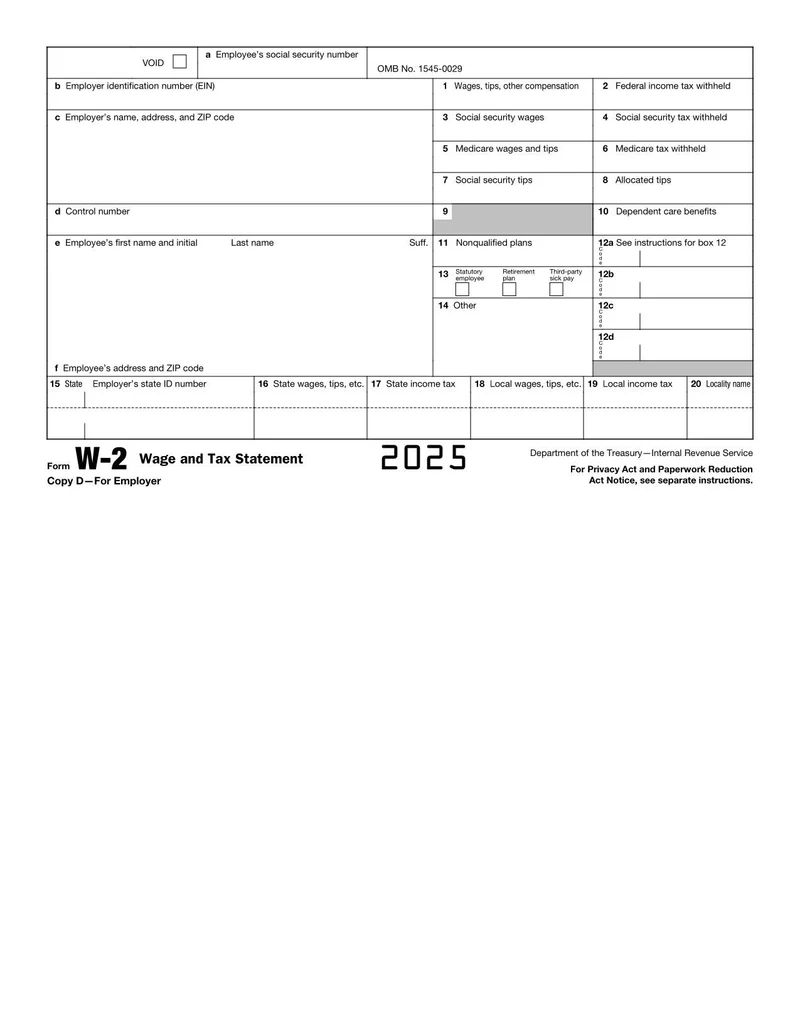 W2 Printable Form 2021