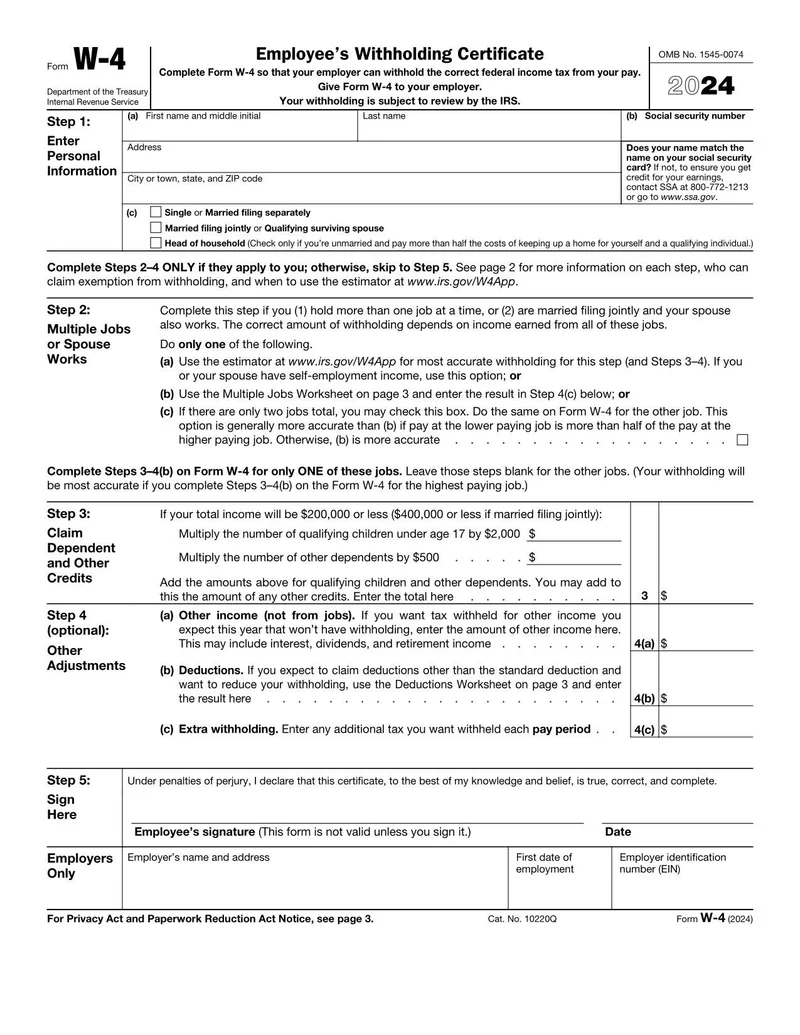 Form W 4 Fill And Sign Online With Lumin