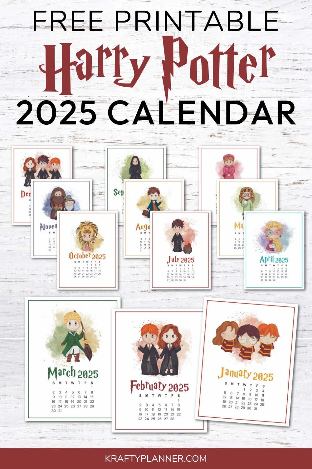 Free 2025 Harry Potter Wall Calendar Krafty Planner