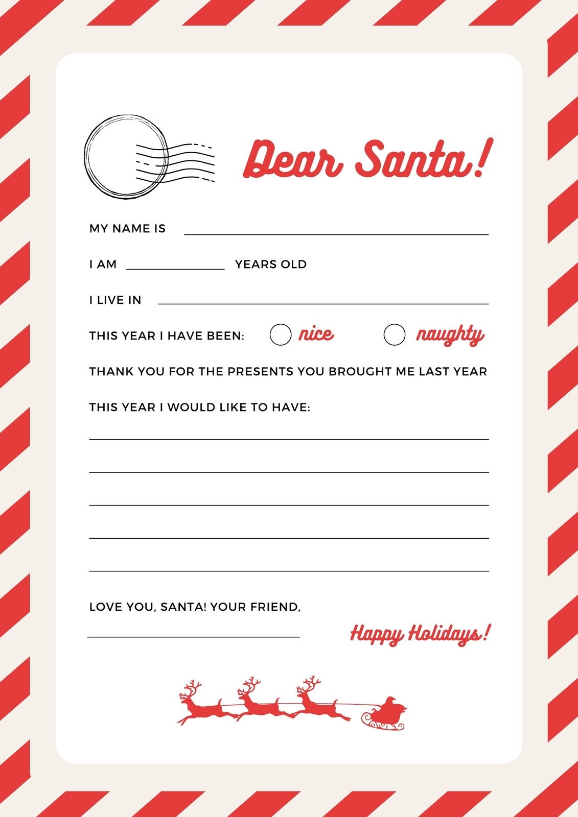 Christmas Letter Templates Free Printable