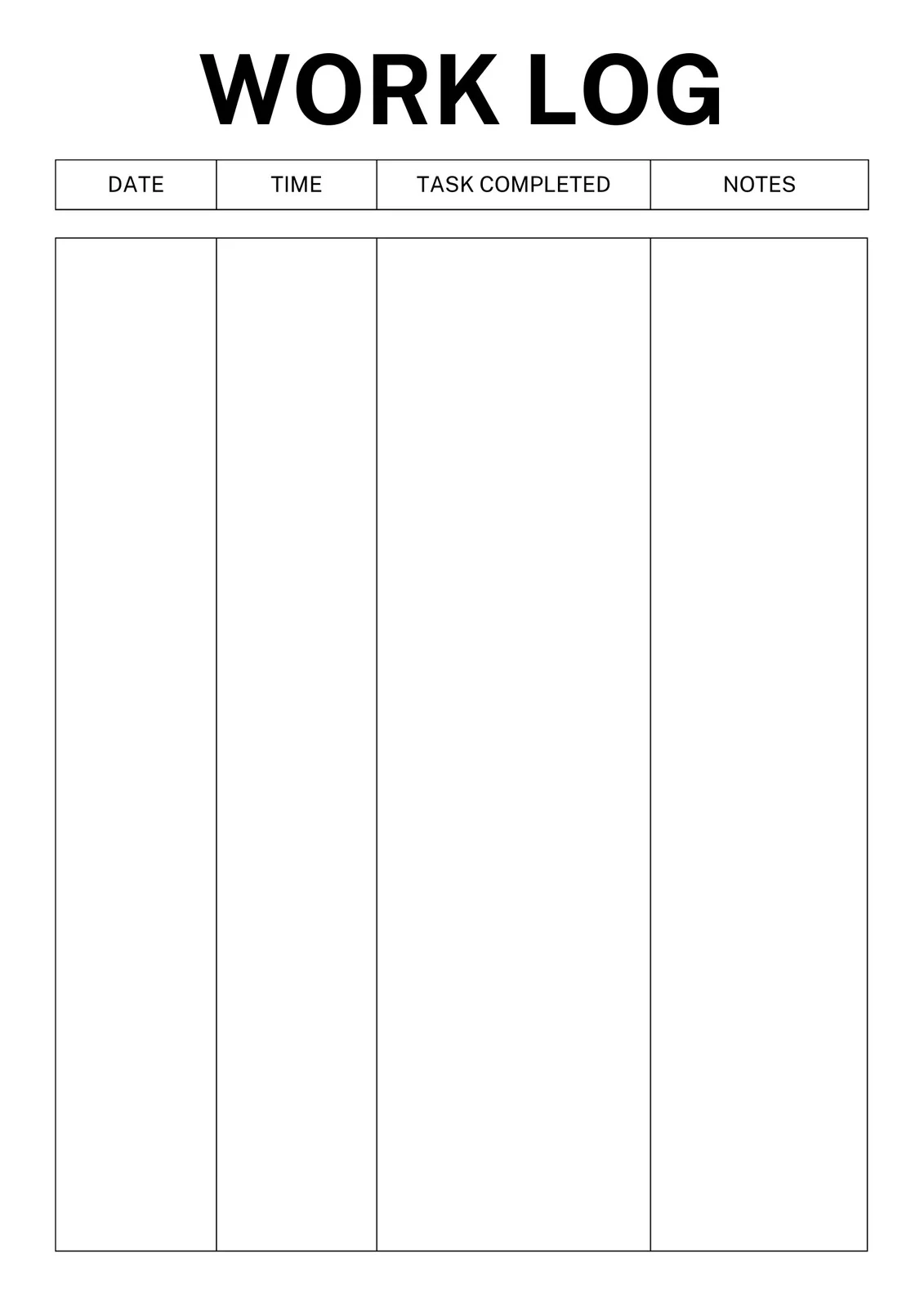 Printable Paper Log