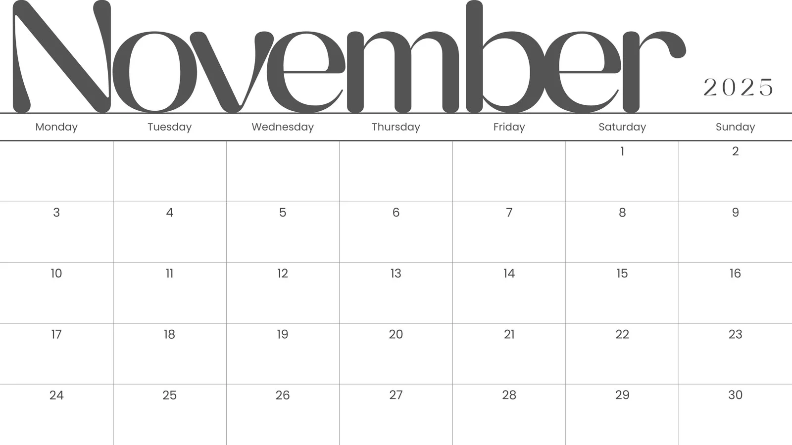 Printable Calendars November
