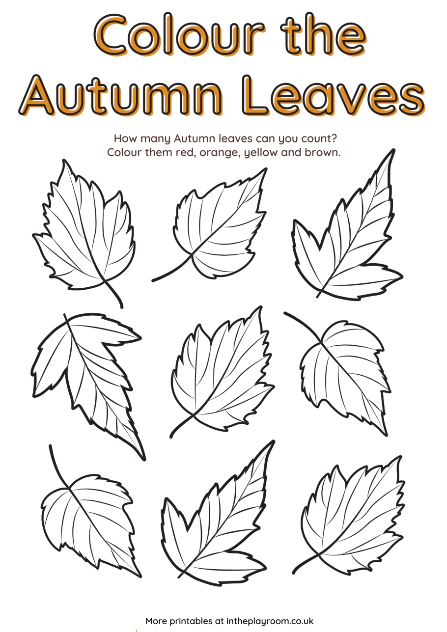 Free Autumn Printables Autumn Leaf Coloring Cutting And Sticking 