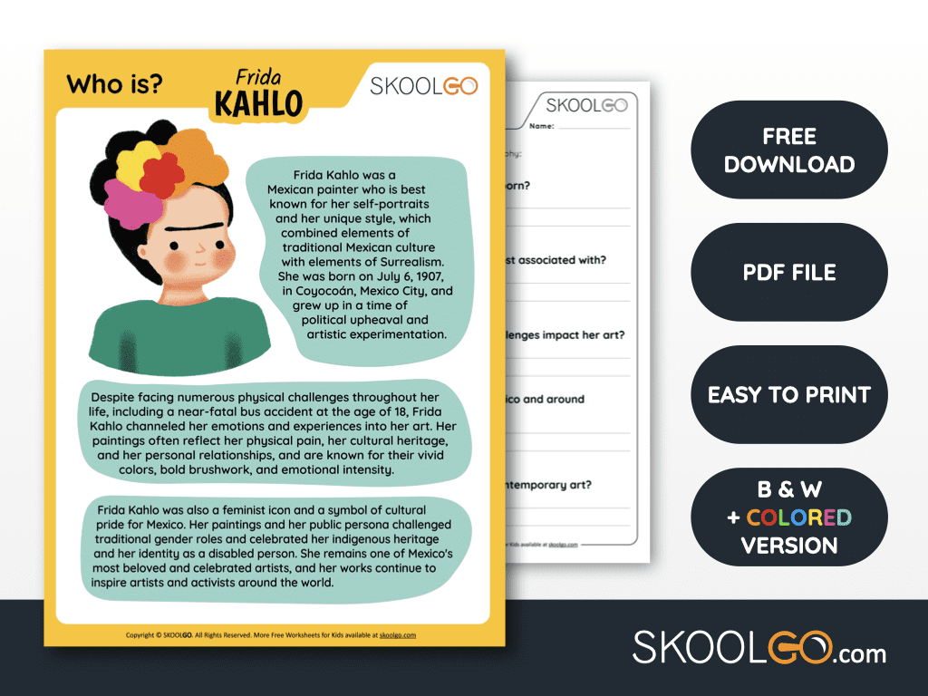 Free Printable Biography Worksheets