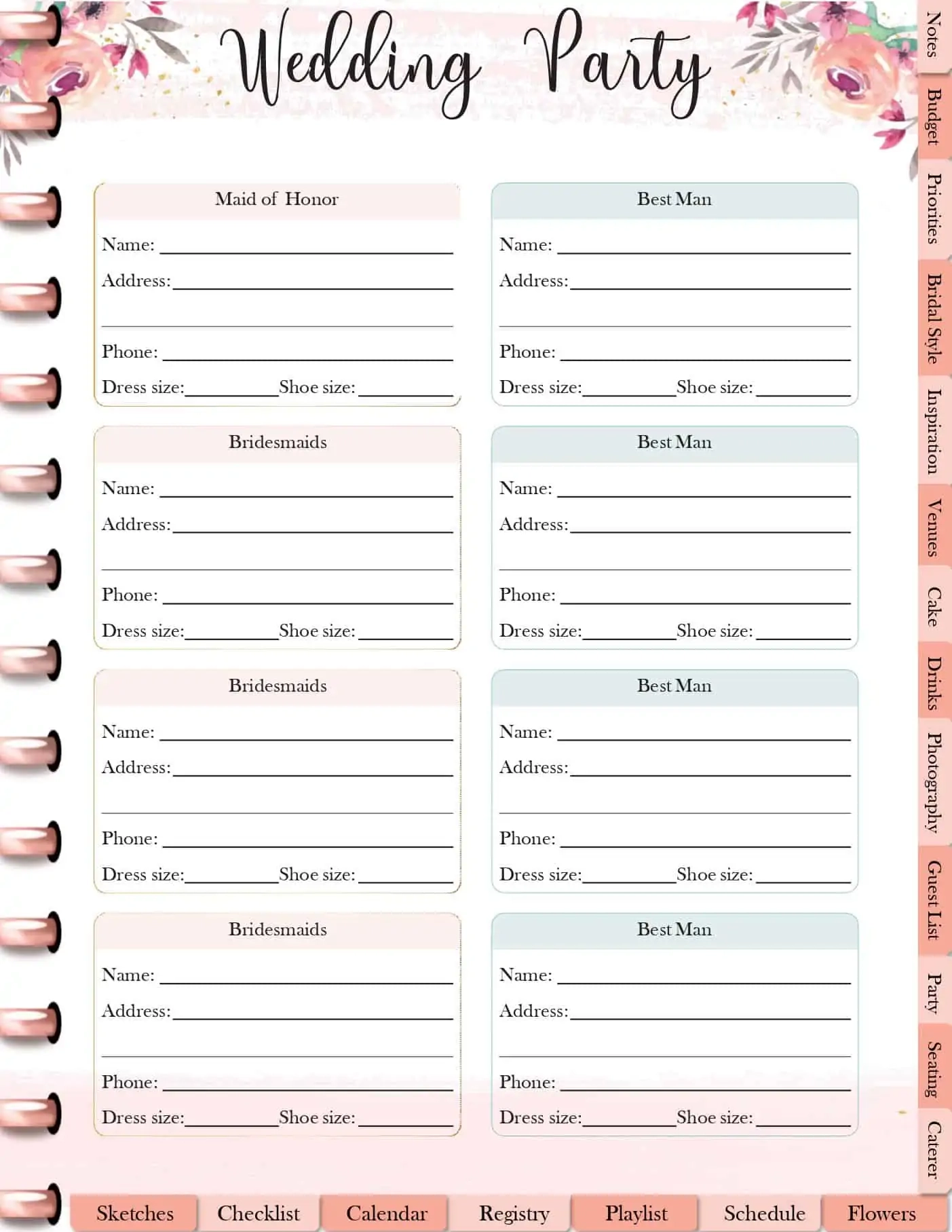FREE Digital Or Printable Wedding Planner Wedding Spreadsheet 