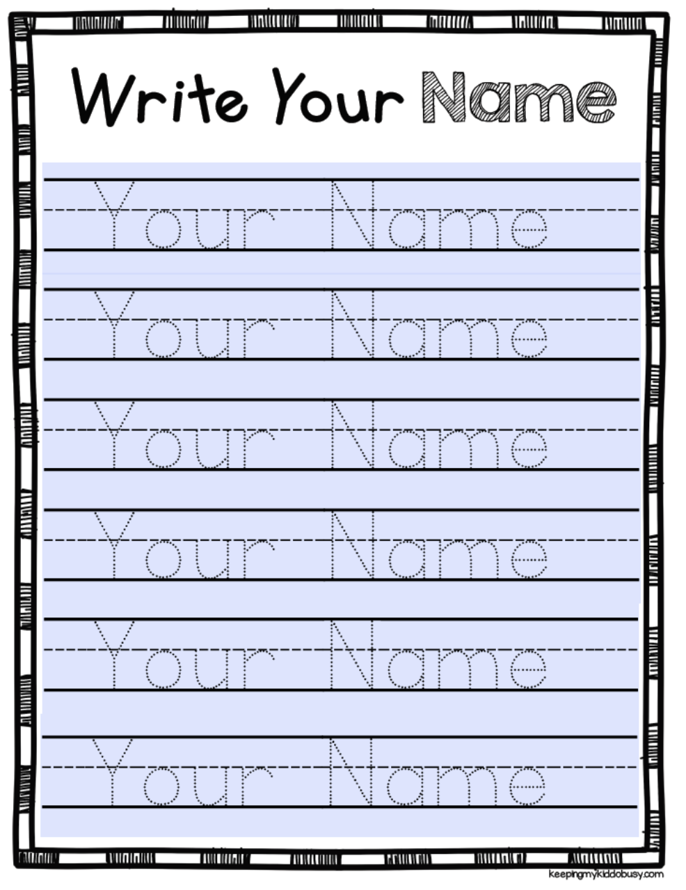 Learn To Write Your Name Printable Worksheets