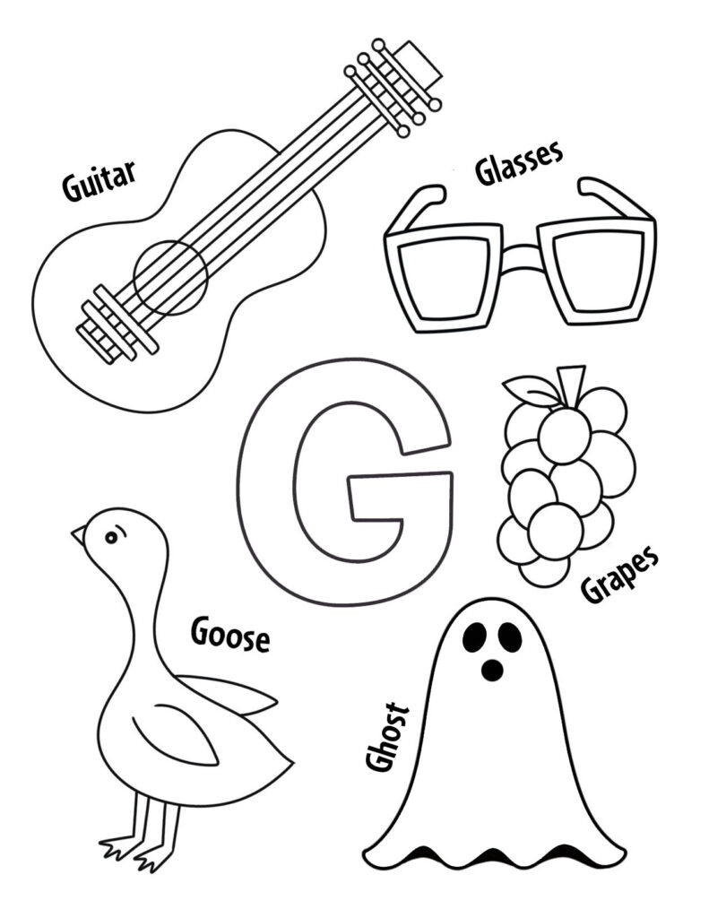 Letter G Free Printable Worksheet