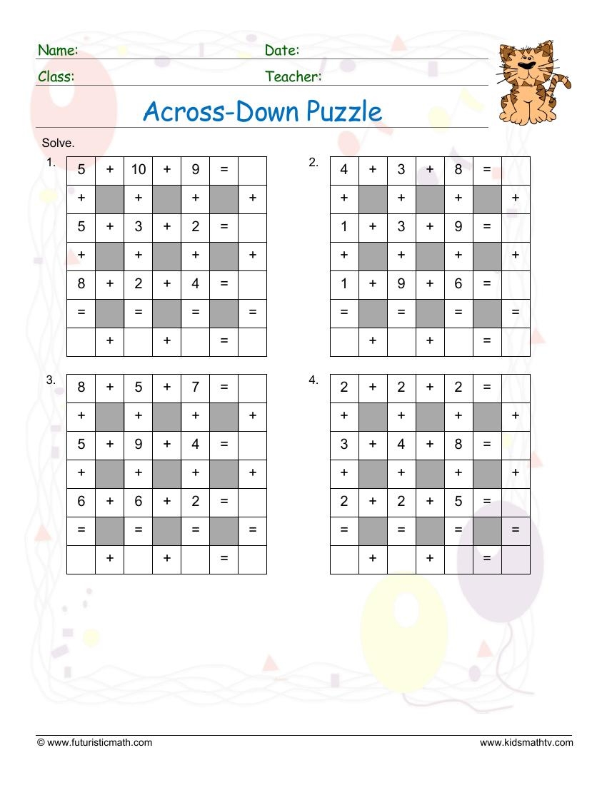 Free Math Puzzle Worksheet High School Download Free Math Puzzle 