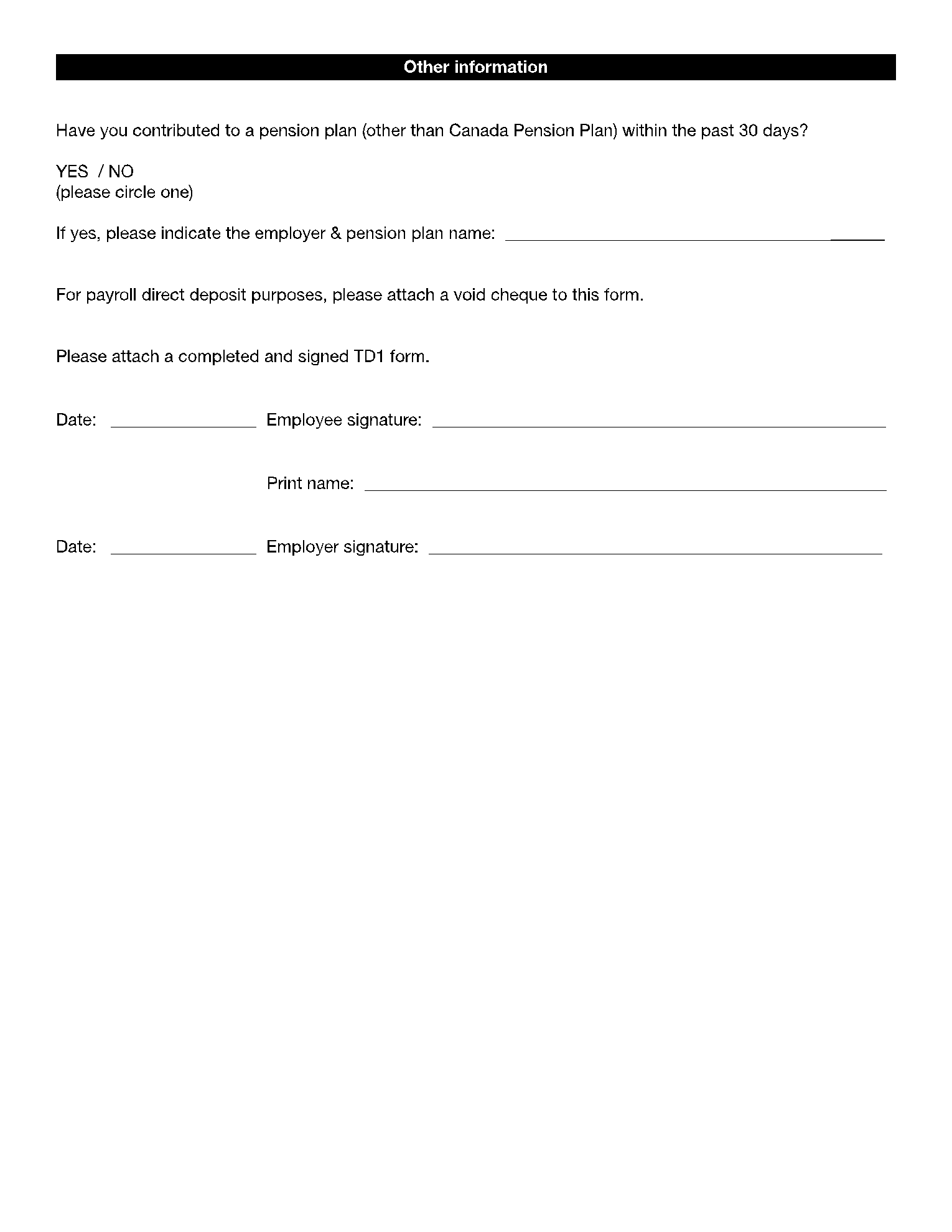 New Employee Forms To Print