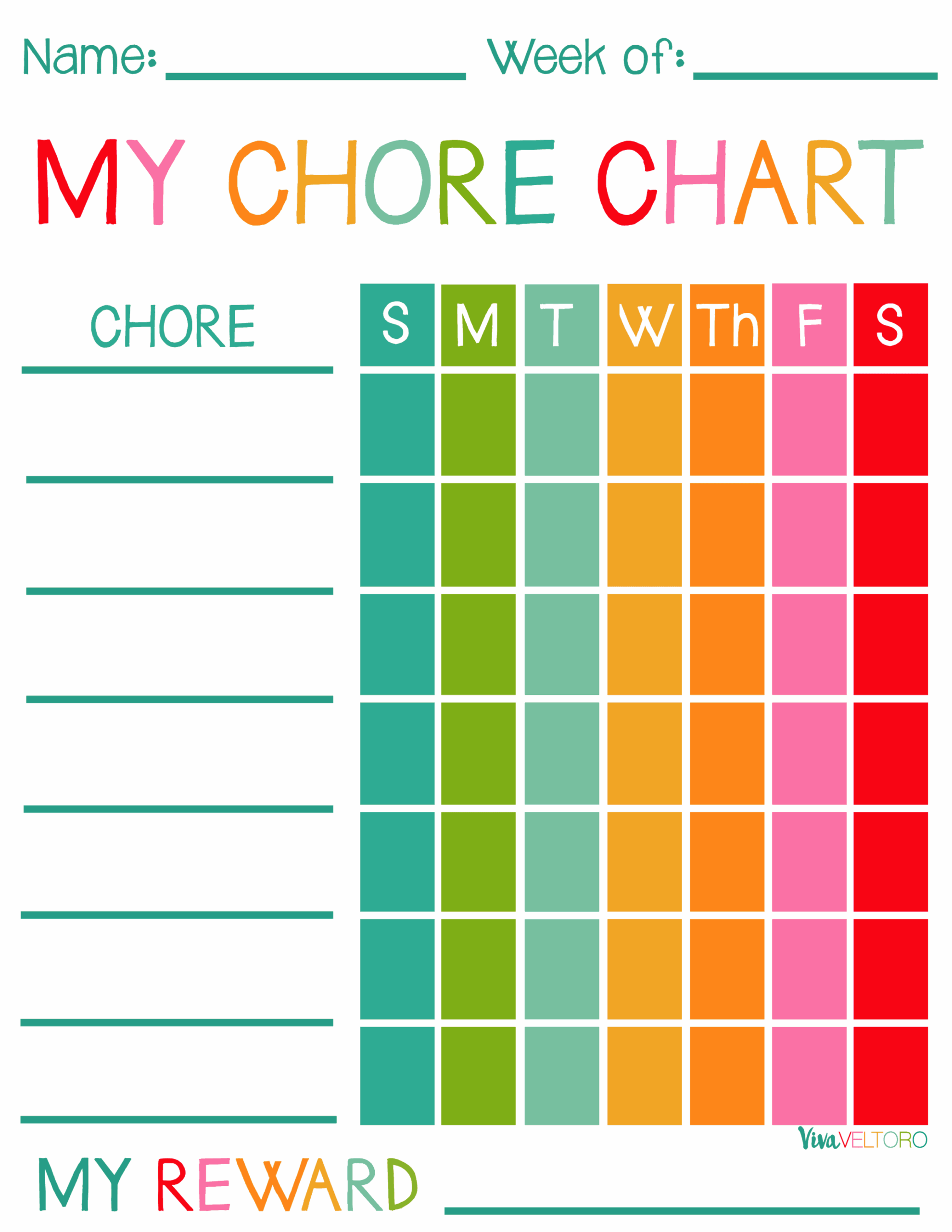 Free Printable Responsibility Chart For Kids