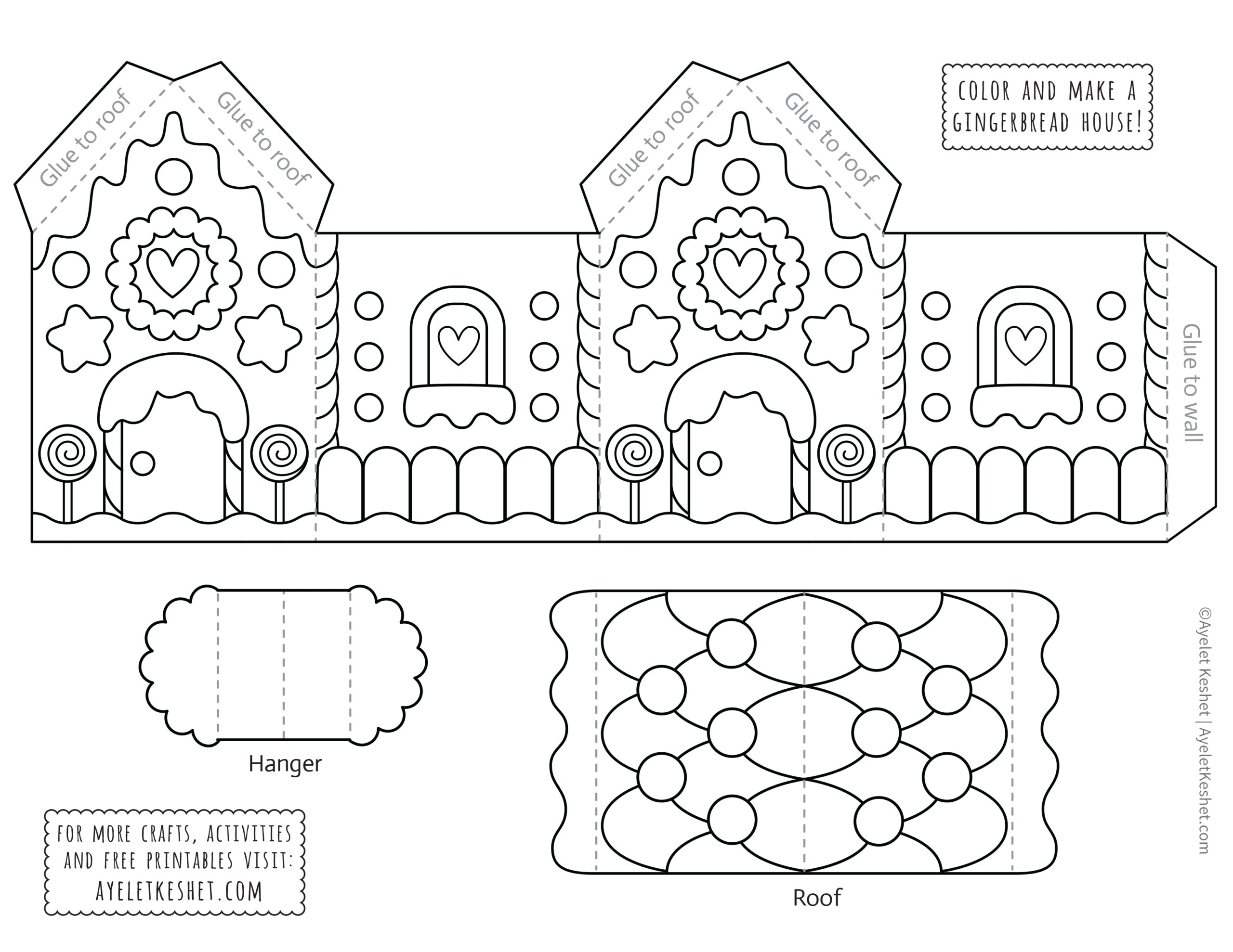 Free Printable Gingerbread House Template
