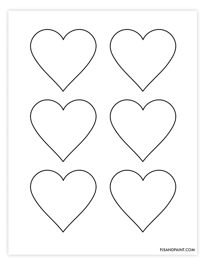 Free Printable Heart Template Large And Small Sizes Pjs And Paint