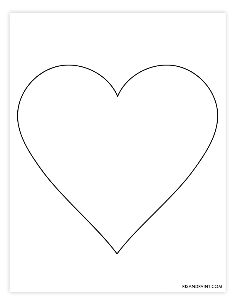 Free Printable Heart Template Large And Small Sizes Pjs And Paint