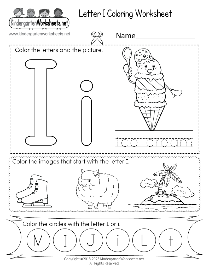 Printable Letter I Worksheets Preschool