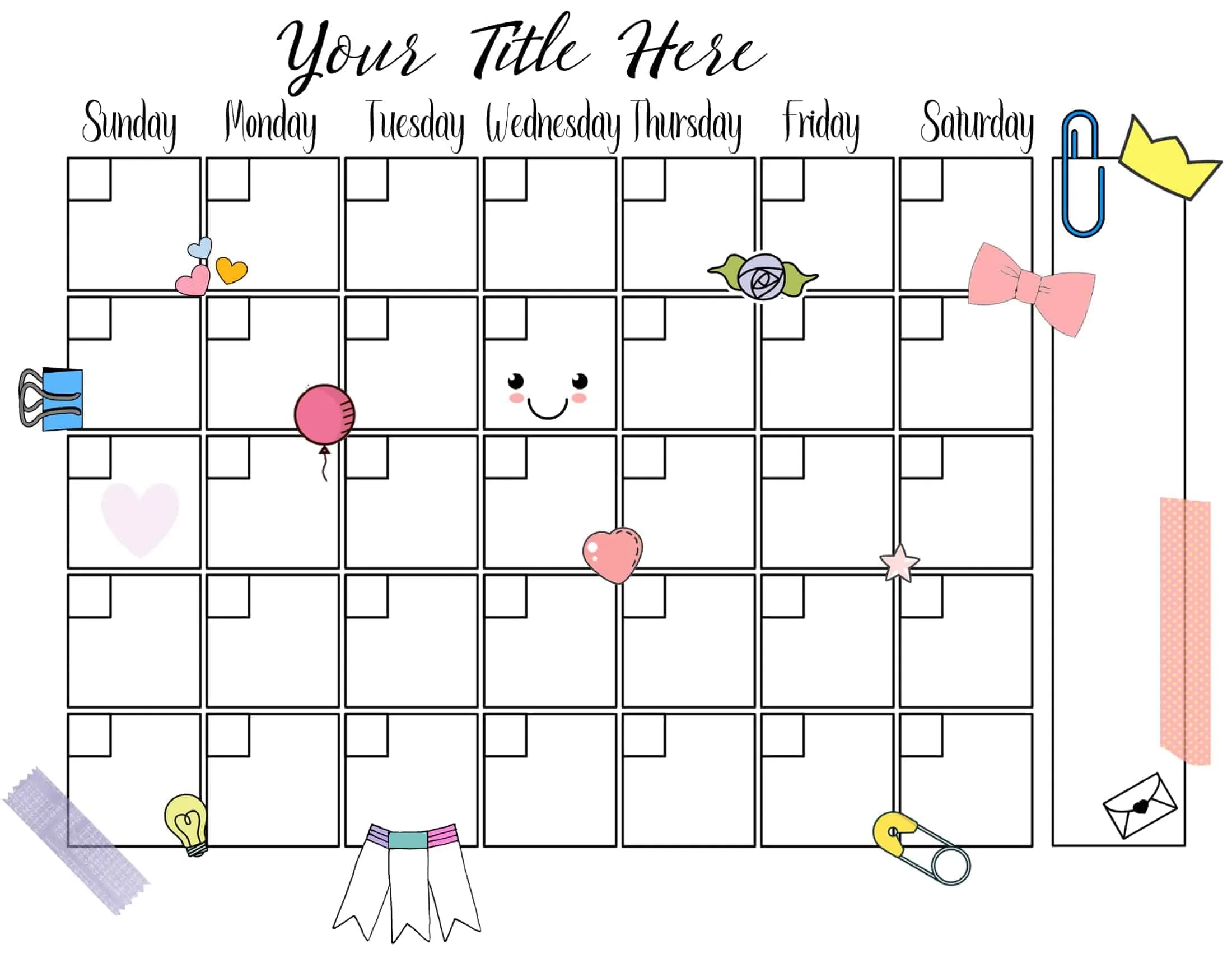 Printable Blank Monthly Calendar Onlineeditable