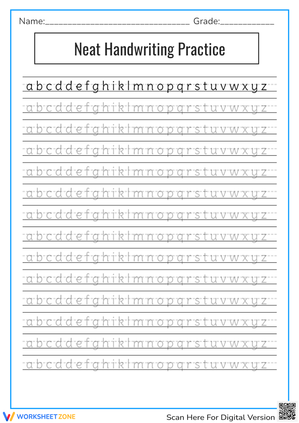 Free Printable Neat Handwriting Practice Sheets For All Ages 
