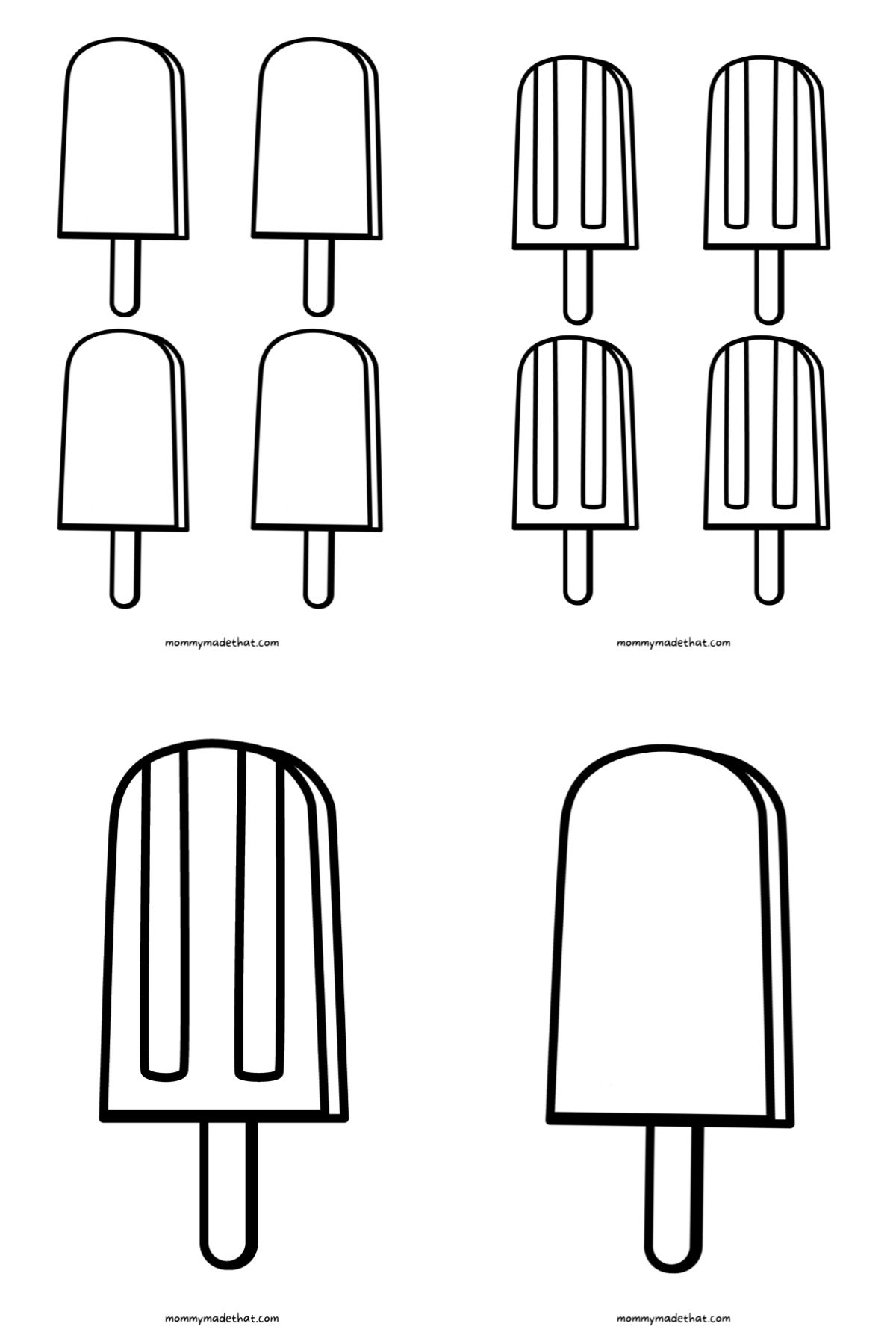 Popsicle Template Printable