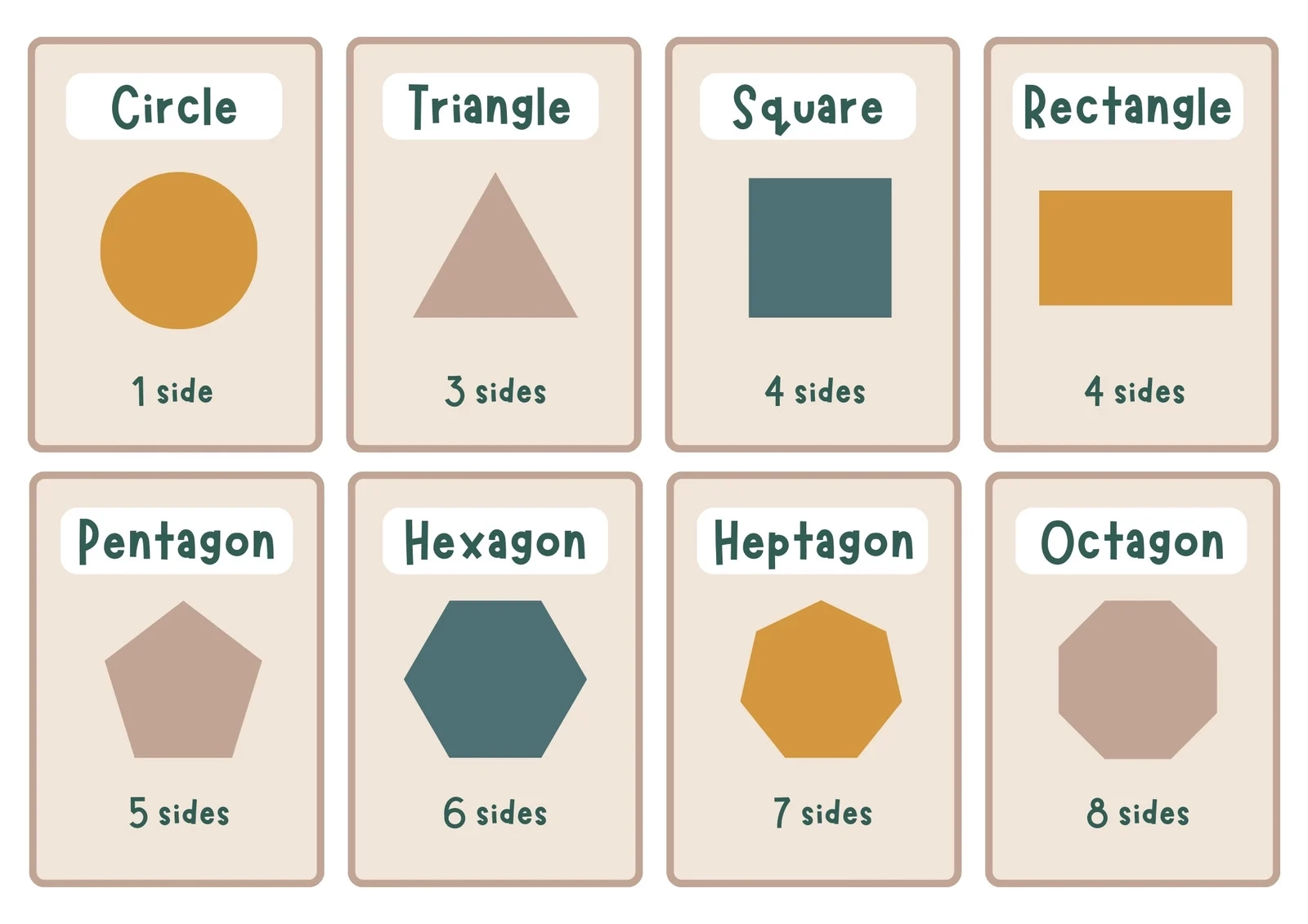 Shapes With Colors Printable