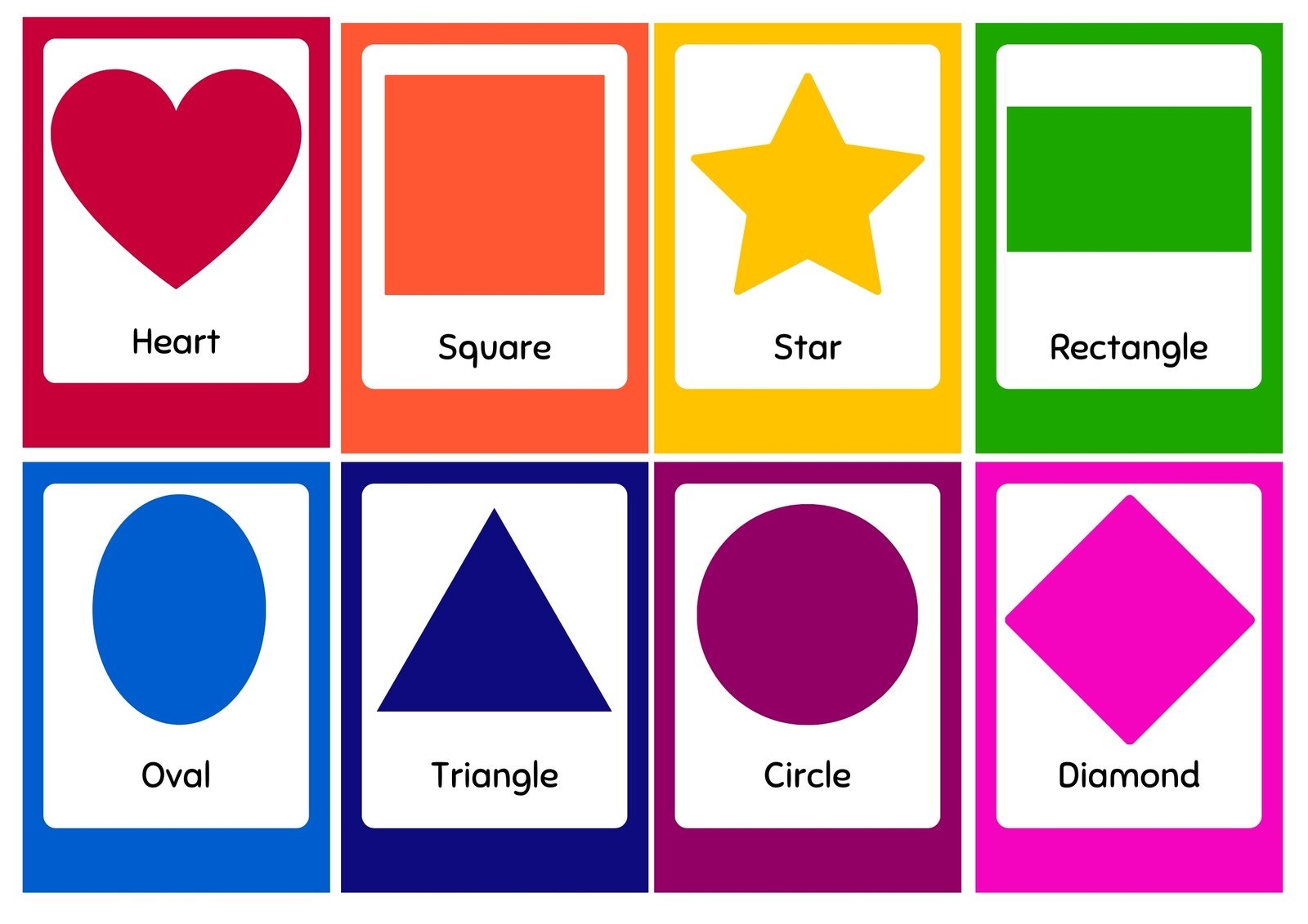 Free Printable Shapes Flashcards Templates Canva Worksheets 