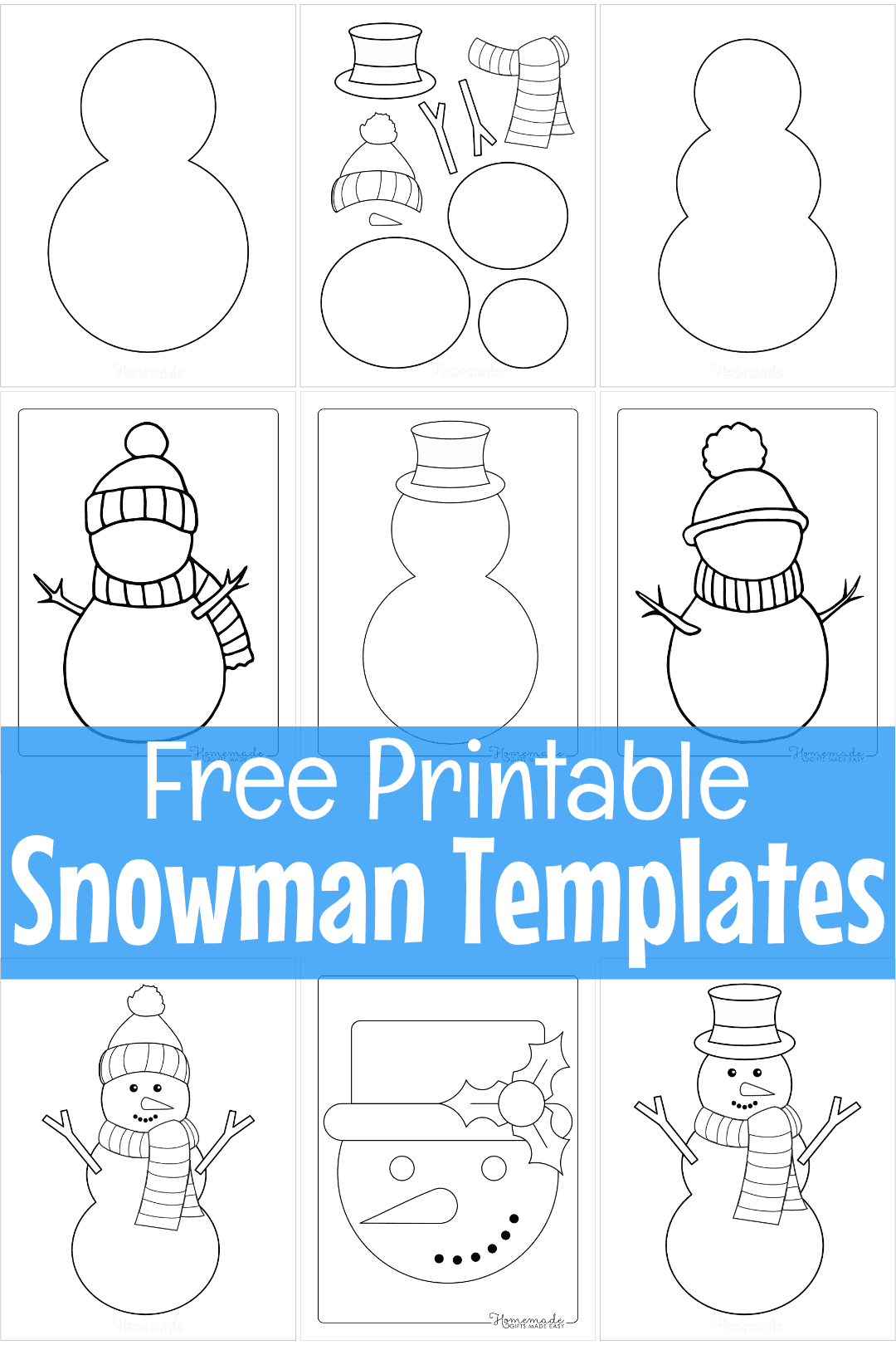 Snowman Template Printable