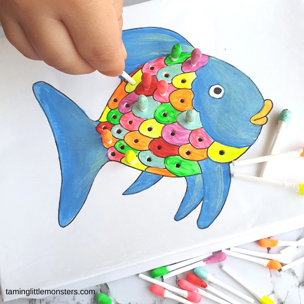 Free Rainbow Fish Printable Template For Kids Taming Little Monsters
