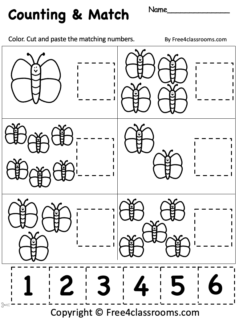 Free Spring Math Number Counting Printable For Kindergarten 