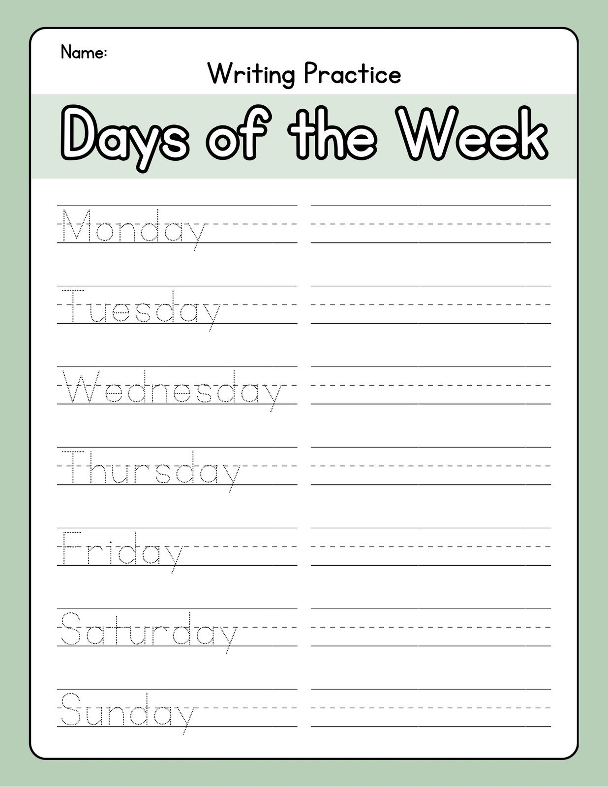 Free Printable Writing Worksheets For 1st Graders