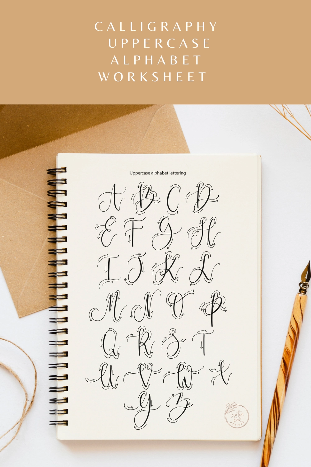 Free Worksheet Uppercase Alphabet Modern Calligraphy Courses 