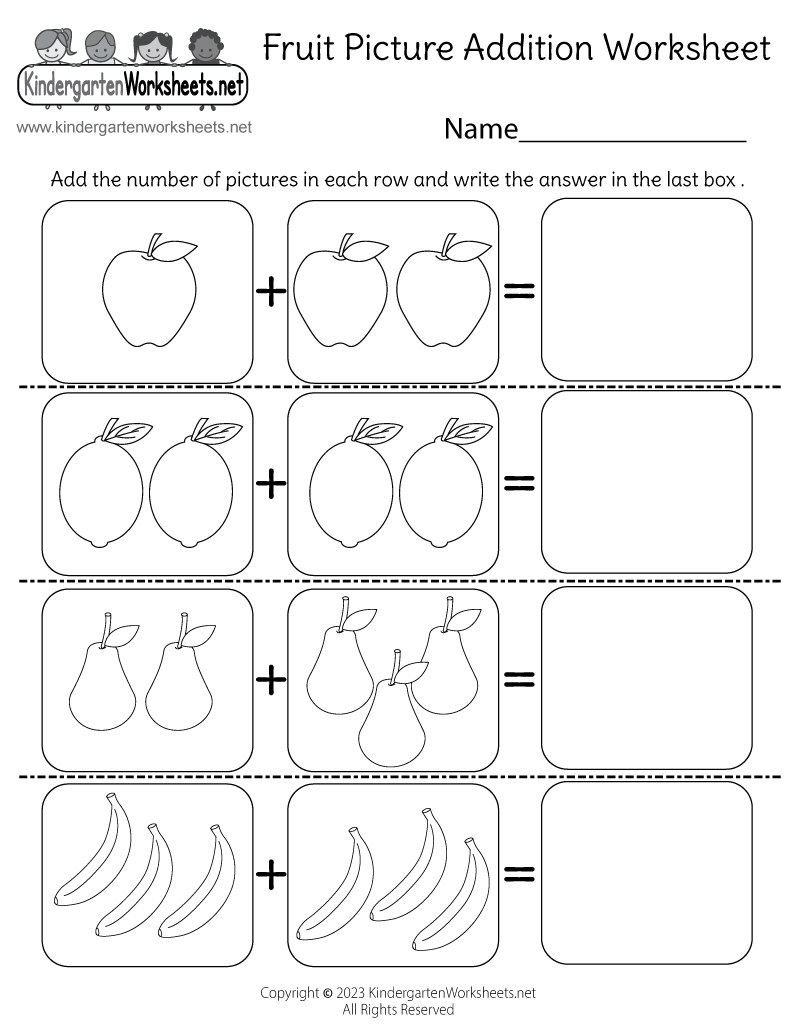 Fruit Picture Addition Worksheet Free Printable Digital amp PDF