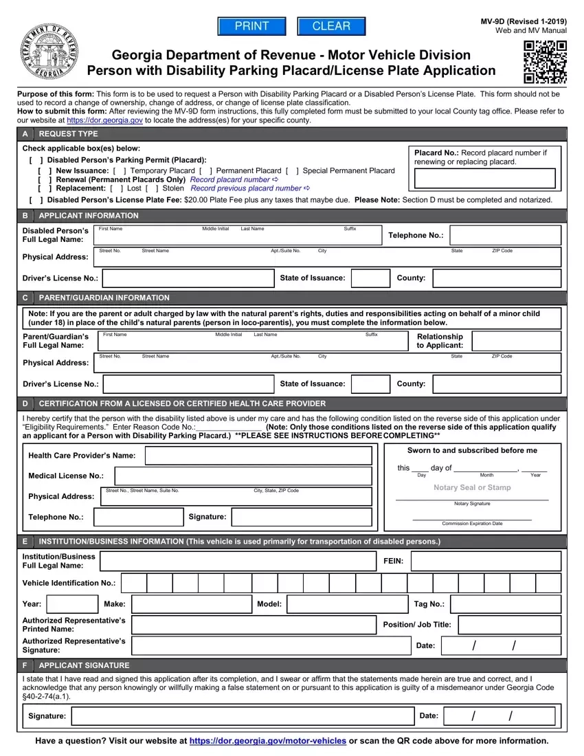 Form For Handicap Parking