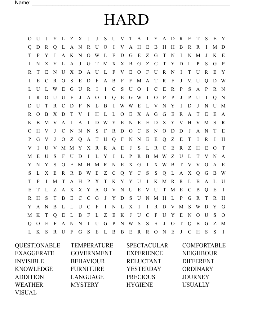 Word Puzzles Printable