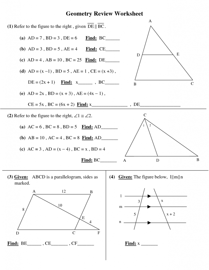 High School Geometry Worksheets Printable MySchoolsMath 