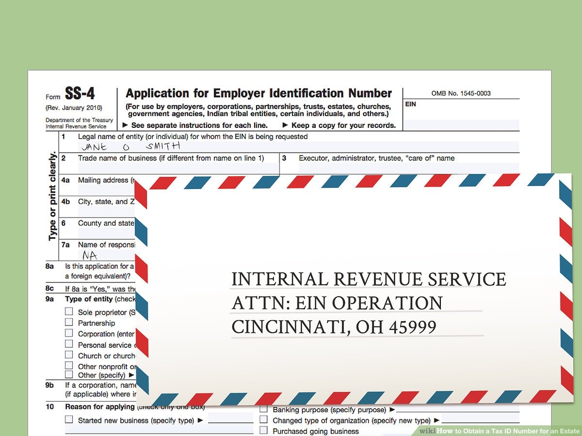 Irs Form Ss-4 For Estate