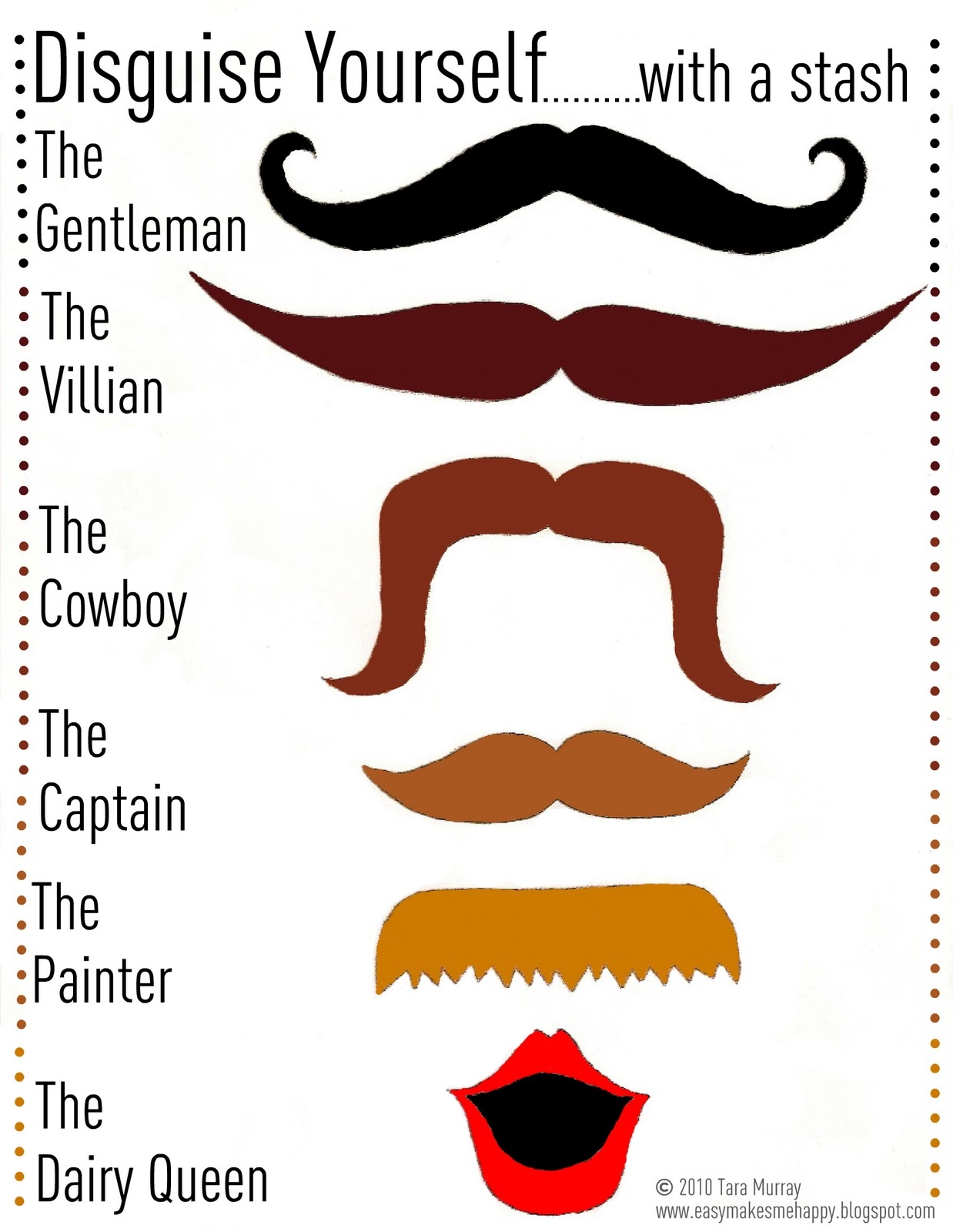 Mustache Printable Template
