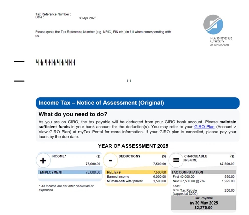 IRAS Understanding My Tax Assessment