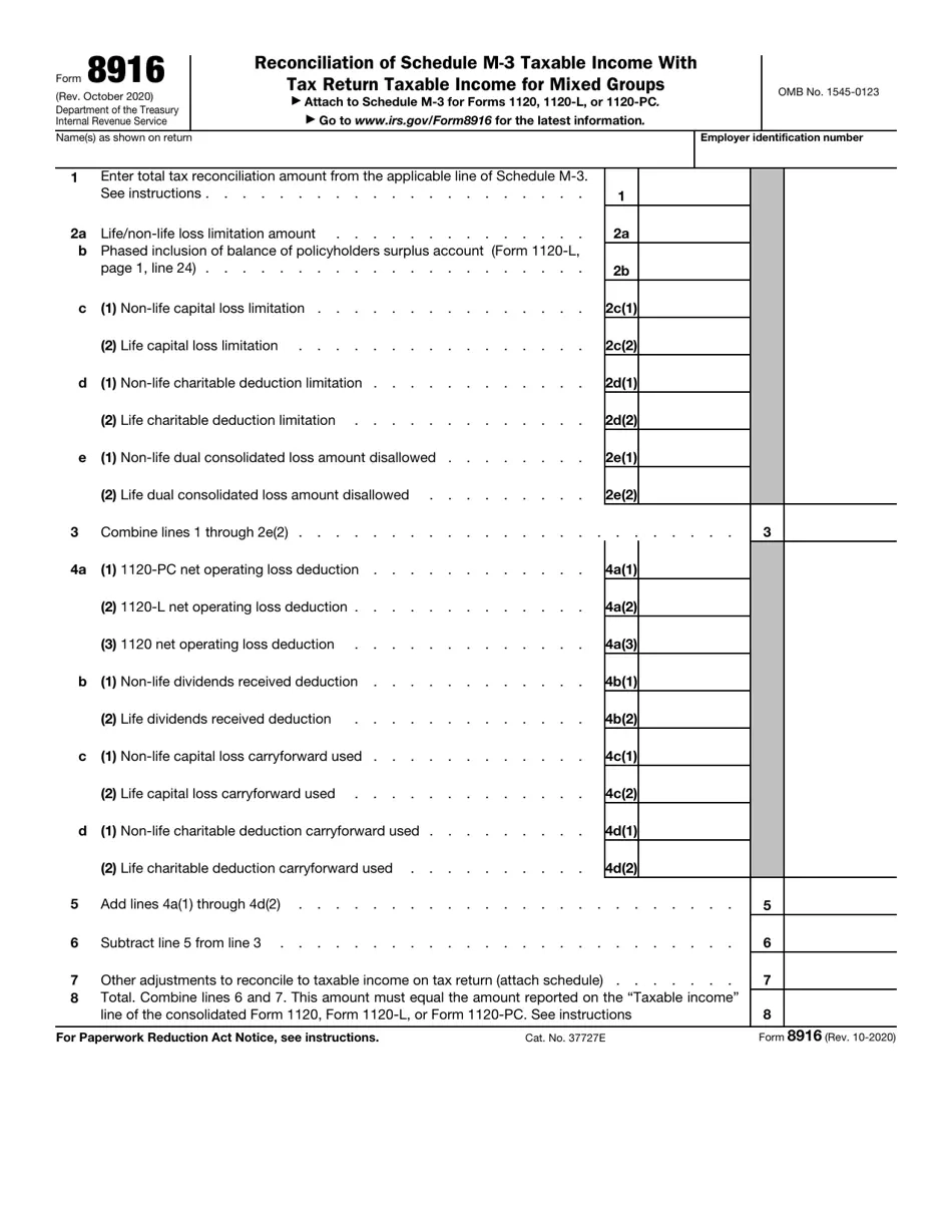 IRS Form 8916 Download Fillable PDF Or Fill Online Reconciliation 