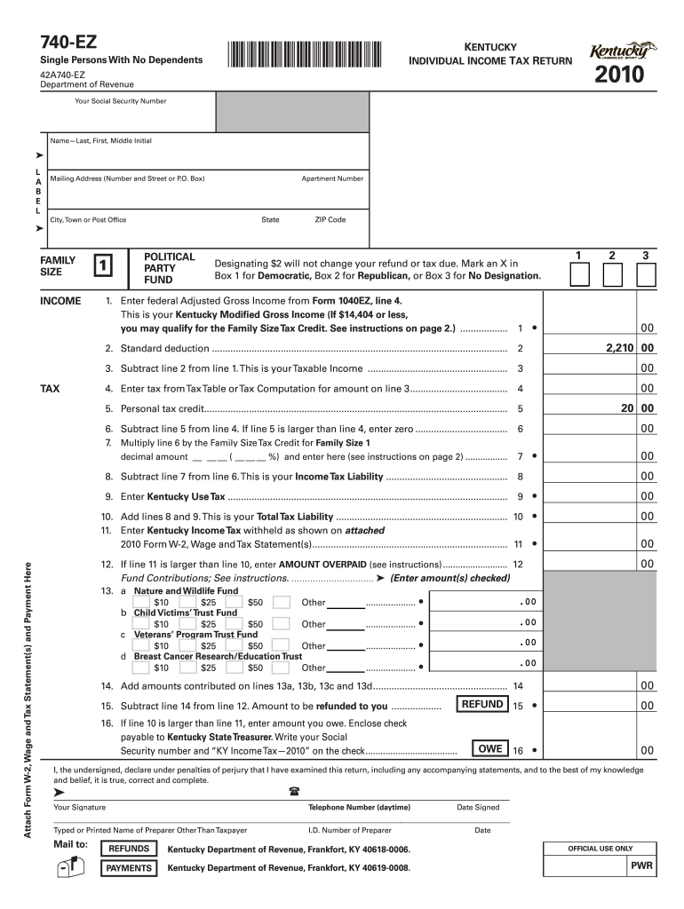 Kentucky Individual Income Tax Return Fill Online Printable 