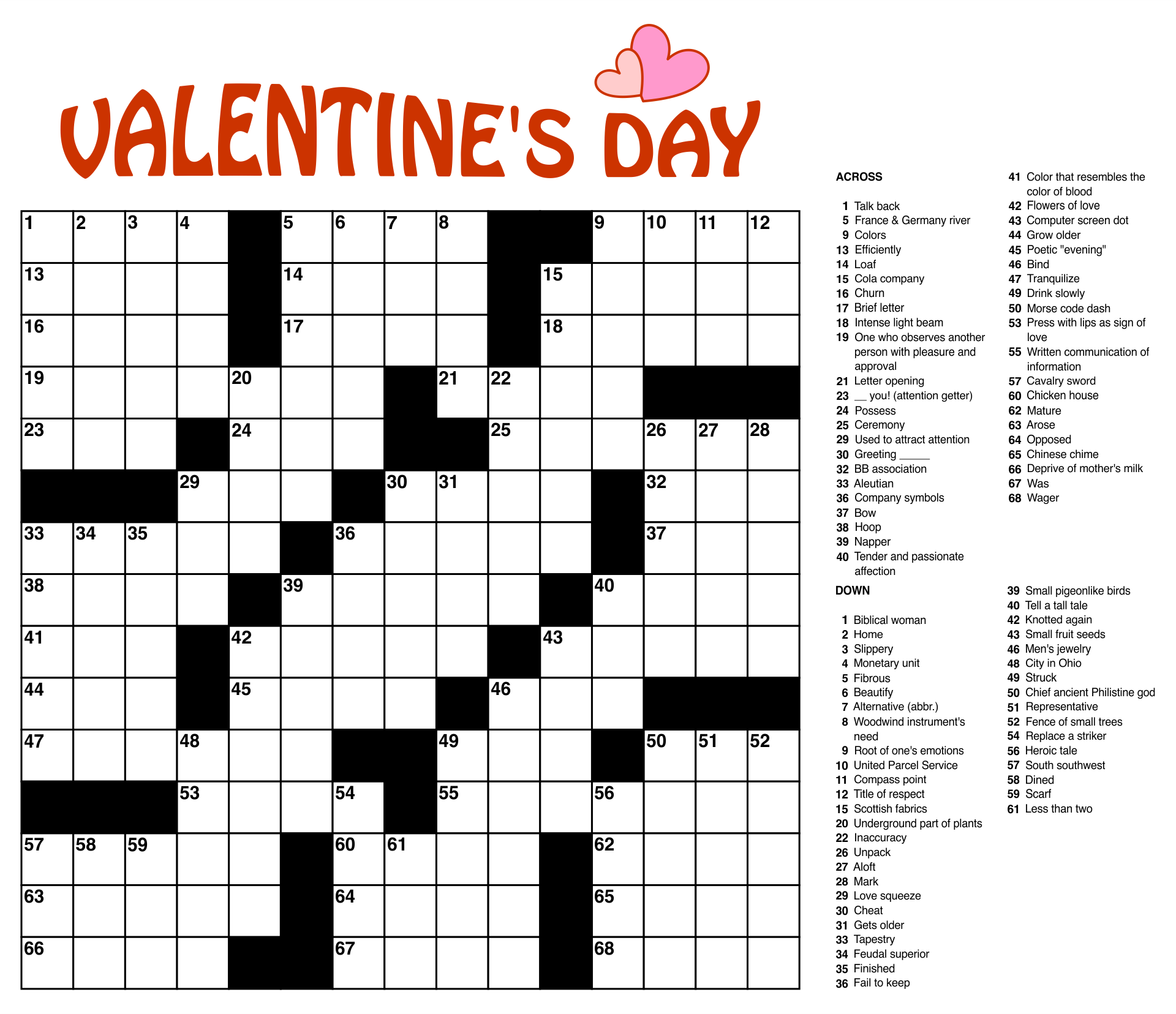 Large Print Easy Crossword Puzzles 10 Free PDF Printables 