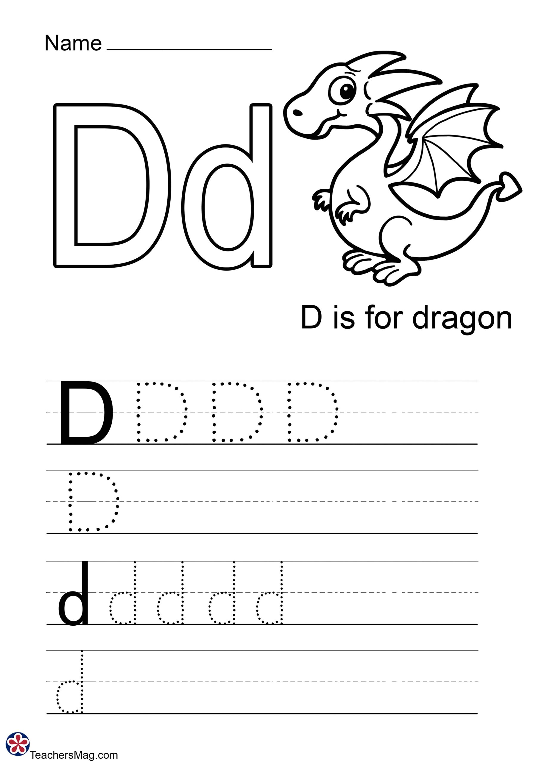 Free Printable Worksheets Letter D Activities