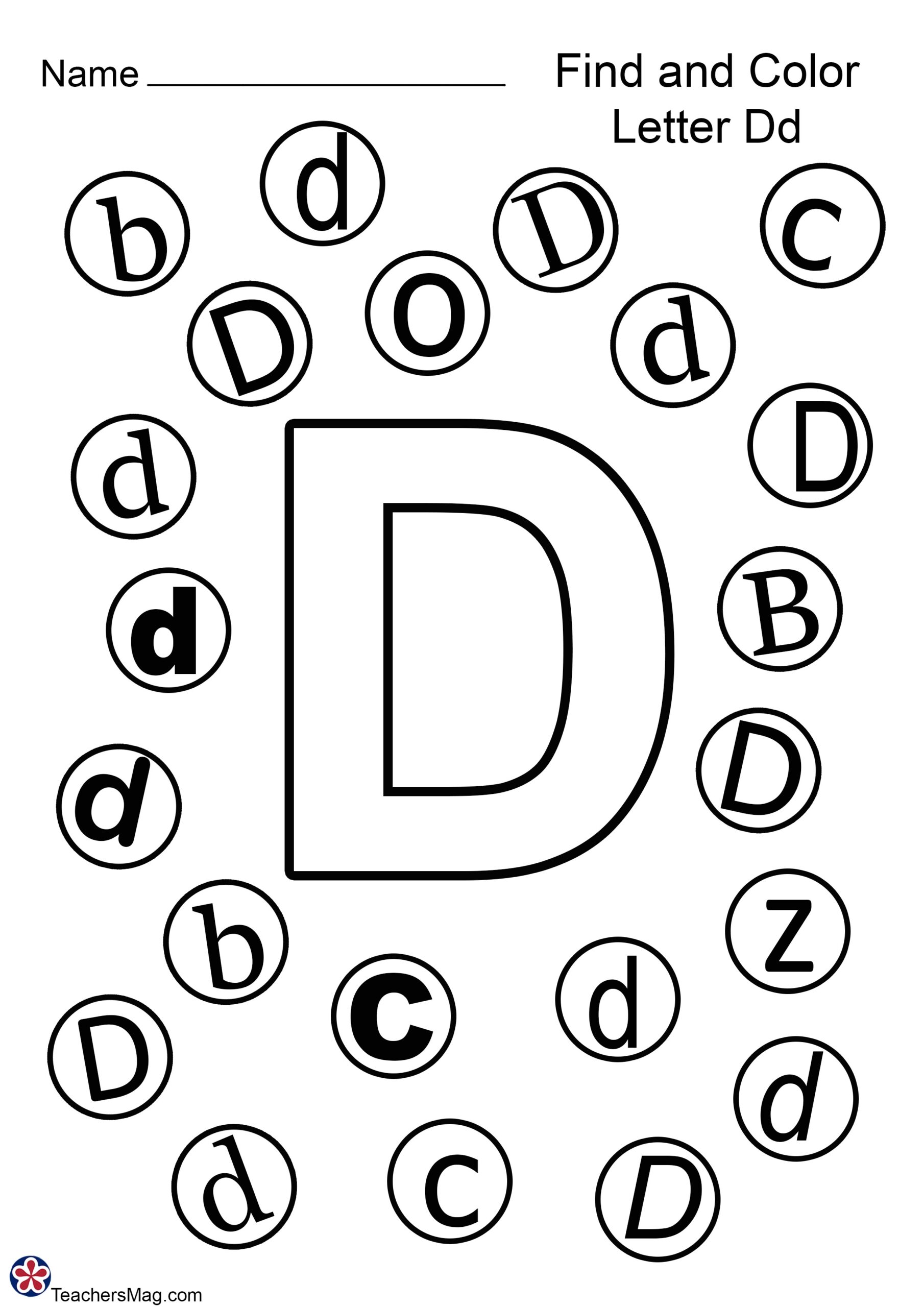 Printable Letter D Worksheets