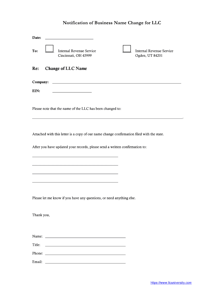 Irs Form Business Name Change