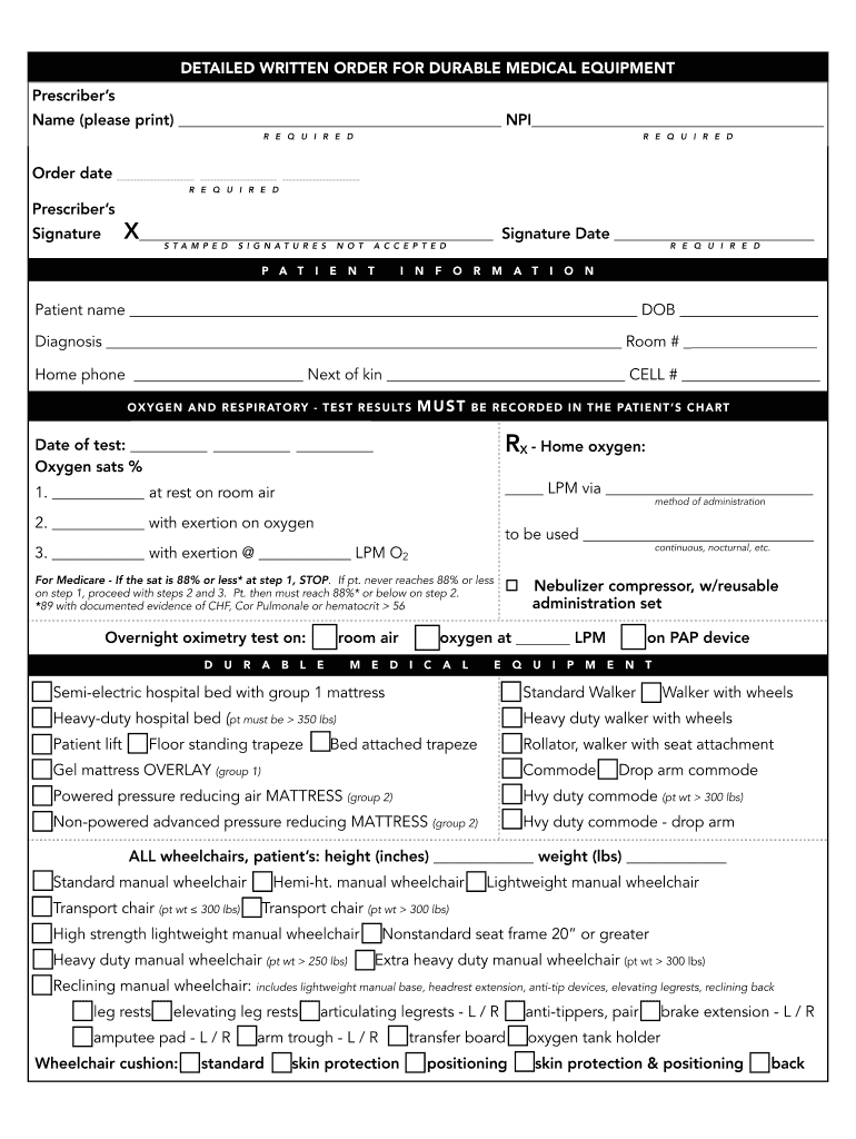 Medicare Part B Detailed Written Order Form Pdf Fill Out amp Sign 