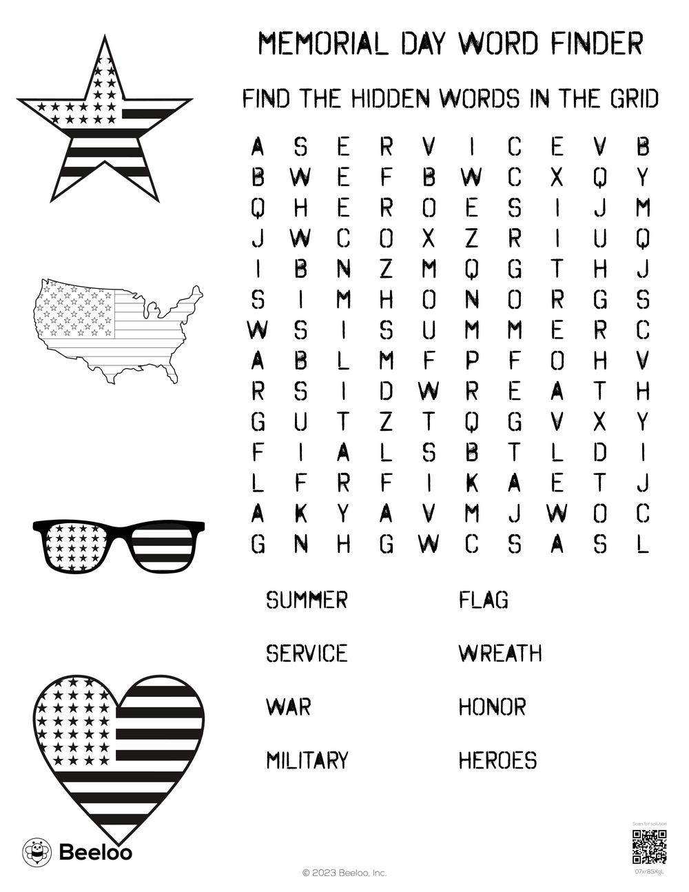 Memorial Day For Kids Printable