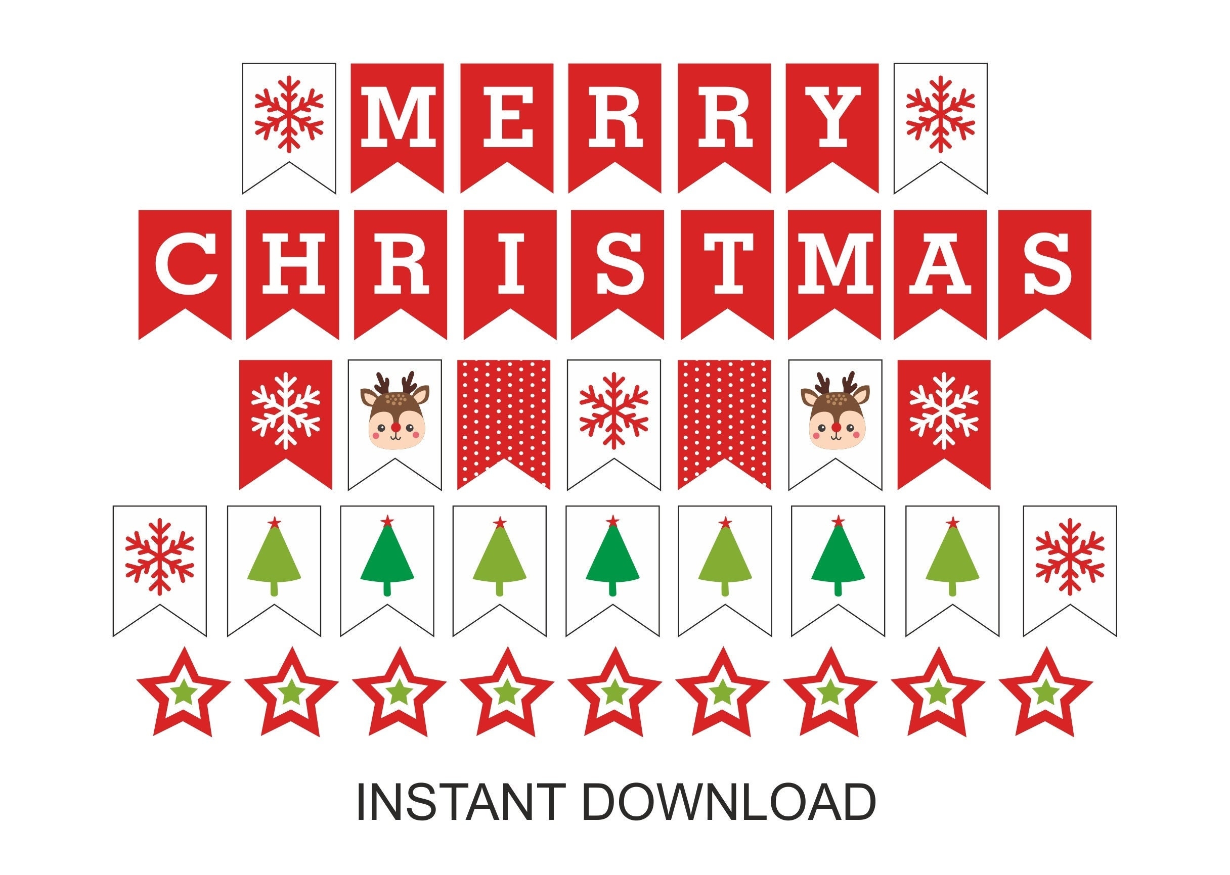 Merry Christmas Banner Printable Christmas Banner Printable 