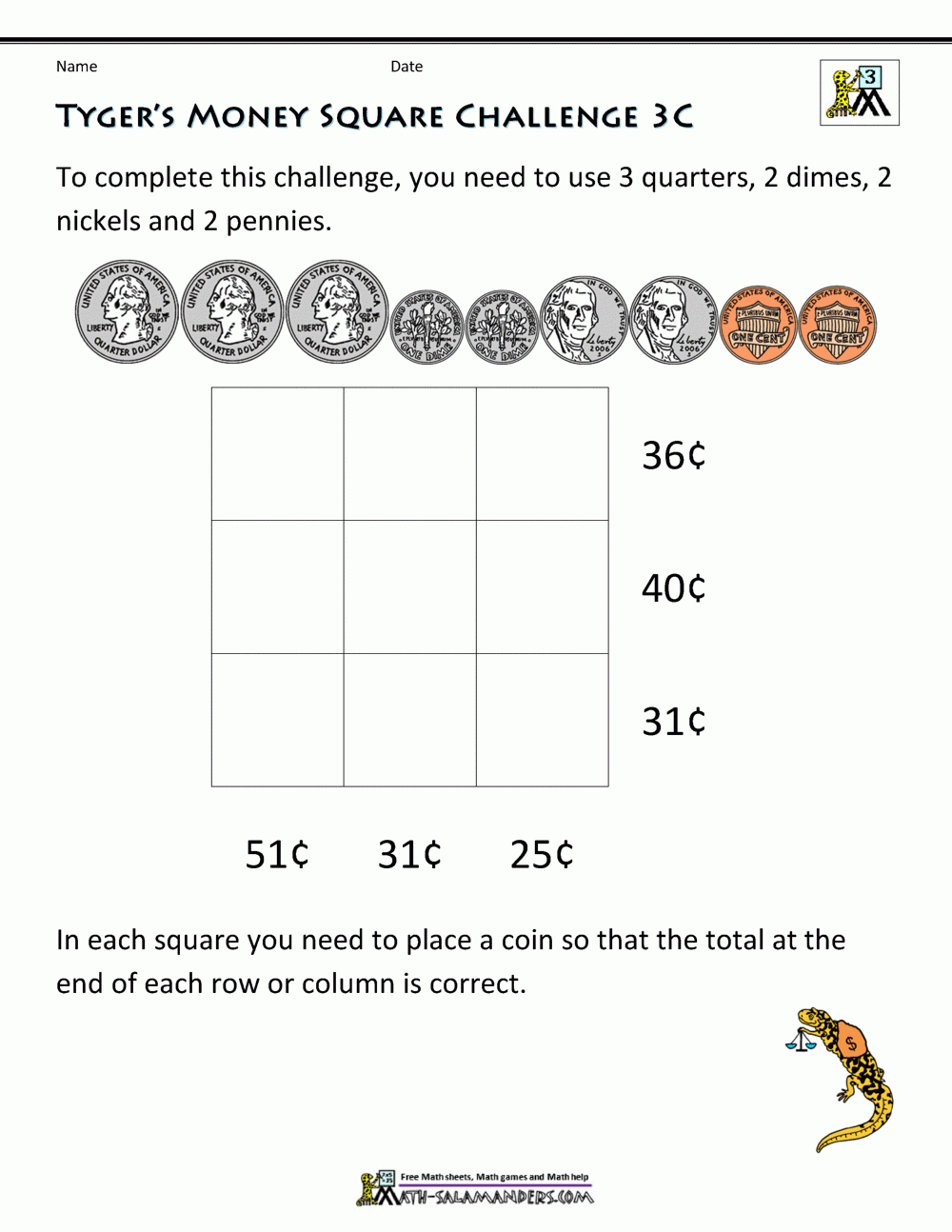 Money Worksheets 3rd Grade Money Challenges Worksheets Library
